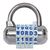 Password Plus Combination Lock, Hardened Steel Shackle, 2 1/2" Wide, Silver