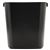 Deskside Plastic Wastebasket, Rectangular, 3.5 Gal, Black