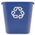 Medium Deskside Recycling Container, Rectangular, Plastic, 28.13 Qt, Blue