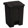 Large Capacity Plastic Step-On Receptacle, 17 Gal, Black