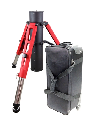 Red Tri-Pier with rolling case