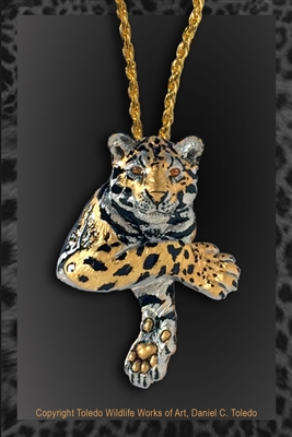 Clouded Leopard Pendant "Cloud of Siam" by wildlife artist Daniel C. Toledo, Toledo Wildlife Works of Art