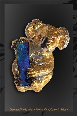 Koala Pendant "Hey Mate" by wildlife artist Daniel C. Toledo, Toledo Wildlife Works of Art