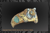 Tiger Bracelet "Tiger Watch" by wildlife artist jeweler Daniel C. Toledo, Toledo Wildlife Works of Art