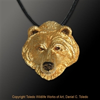 Grizzly Bear Pendant "Terry's Bear" by wildlife artist jeweler Daniel C. Toledo, Toledo Wildlife Works of Art