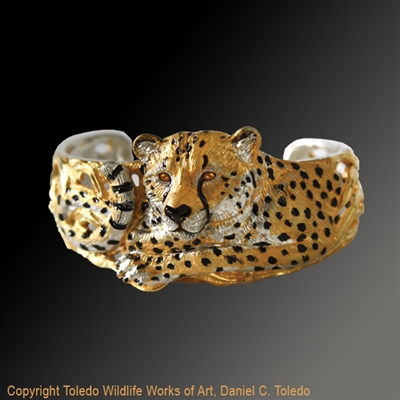 Cheetah Bracelet "Amanda's Cheetah" by wildlife artist Daniel C. Toledo, Toledo Wildlife Works of Art