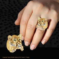 Cougar Ring "Kat's Cougar" by wildlife artist and jeweler Daniel C. Toledo, Toledo Wildlife Works of Art