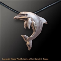 Dolphin Pendant "Angel in Motion" by wildlife artist and jeweler Daniel C. Toledo, Toledo Wildlife Works of Art