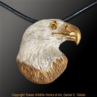 Bald Eagle Pendant "Stately One"by wildlife artist and jeweler Daniel C. Toledo, Toledo Wildlife Works of Art