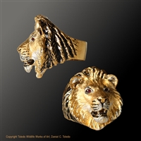Lion Ring "Kalahari Queen" by wildlife artist and jeweler Daniel C. Toledo, Toledo Wildlife Works of Art