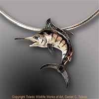 Marlin Pendant "Charlotte's Marlin" by wildlife artist and jeweler Daniel C. Toledo, Toledo Wildlife Works of Art