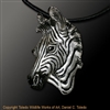 Zebra Pendant "Serengeti Sibling" by wildlife artist and jeweler Daniel C. Toledo, Toledo Wildlife Works of Art