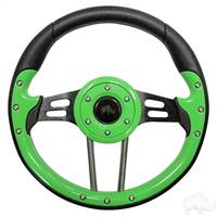 Aviator 4 Lime Green Steering Wheel 13" Diameter                                   