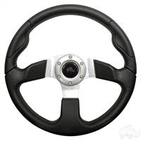 Formula GT Black w/Brushed Aluminum Steering Wheel 13" Diameter  