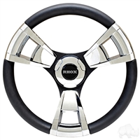Club Car Precedent Fontana Steering Wheel, Chrome, 13" Diameter