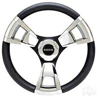 EZGO Fontana Steering Wheel, Chrome, 13" Diameter