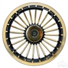 8" Turbine Black/Gold Wheel Cover  - Set of 4