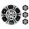 Wheel Cover, SET OF 4, 10" Daytona Chrome with Black