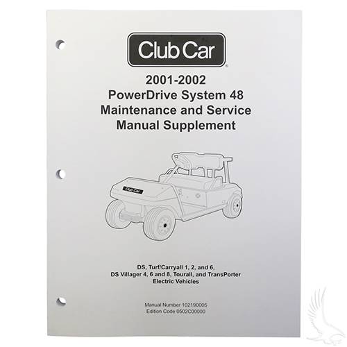 Club Car PowerDrive 48V 2001-02 Maintenance & Service Supplement