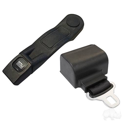 Deluxe Black Retractable Seat Belt, 56'' Fully Extended, 6'' Sleeve