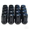 Lug Nut, BOX OF 16, Gloss Black Closed End Standard 1/2"-20, OD 3/4"                                 