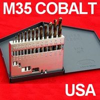 13 pc M35 SOLID COBALT DRILL BIT SET 135° Tip USA