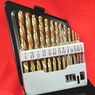 13 pc Extractor Left Hand Titanium Drill Bit Set