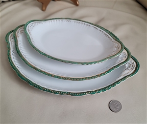 Victoria Austria porcelain 3 oval serving plates
