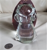 Clear glass owl paperweight home decor accent