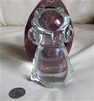 Clear glass owl paperweight home decor accent