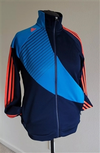 2012 Adidas Predator Lethal Zones men's athletic jacket in navy blue with orange stripes