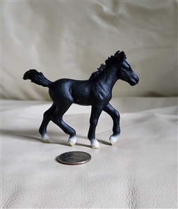 Collectible Black colt filly toy horse decor Schleich 2004 Germany