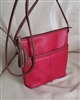 ili New York leather crossbody shoulder purse red