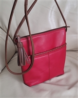 ili New York leather crossbody shoulder purse red