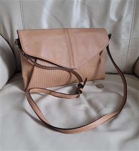 Tan color envelope design shoulder purse clutch
