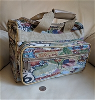 Route 66 tapestry and canvas tote duffel bag