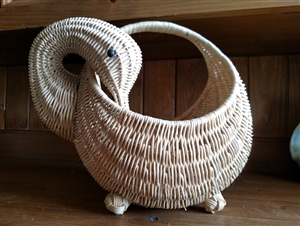 Goose wicker natural color woven basket storage