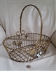 Gold tone vintage metal wire storage bascket