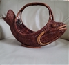 Catfish or fish hand woven rattan baske