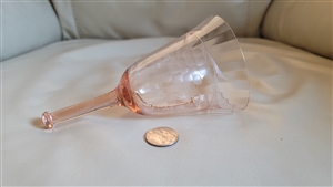 Grapes etched pink glass dinner bell decor