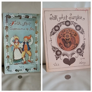 Two Folk Art Sampler crafts books by Jo Sonja 1975