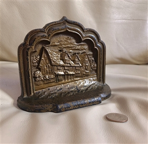 single cast iron stratford upon avon shakespeare house bookend