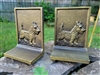 vintage bradley and hubbard cast iron scottie terrier bookends set in aged gold tone