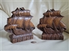 vintage ornawood nautical sailing ship bookend