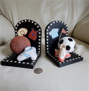 Soccer and football children room bookends