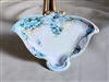 Hand painted porcelain serving tray blue florals