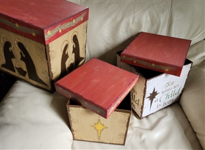 Collectible set of 3 home storage boxes Barrington Studios Limited display