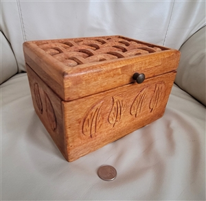 Hand carved wooden box storage home decor elegant display and gift idea