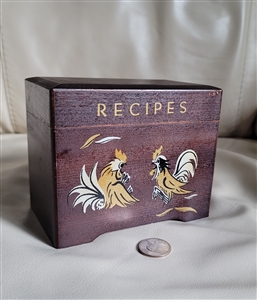 Wooden Roosters recipe box made in Japan storage