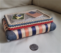 Handcrafted storage chest box needlework fabric